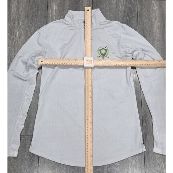 Sansoleil Long Sleeve tennis top quarter zip Shirt White Small A004162 - Picture 2 of 8